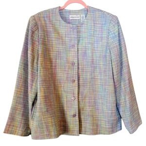Alfred Dunner Pastel Plaid Blazer